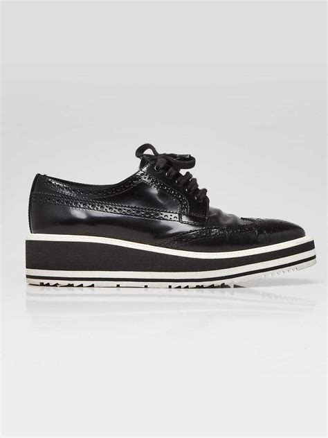 prada broguescalfskin|prada brogue platform shoes.